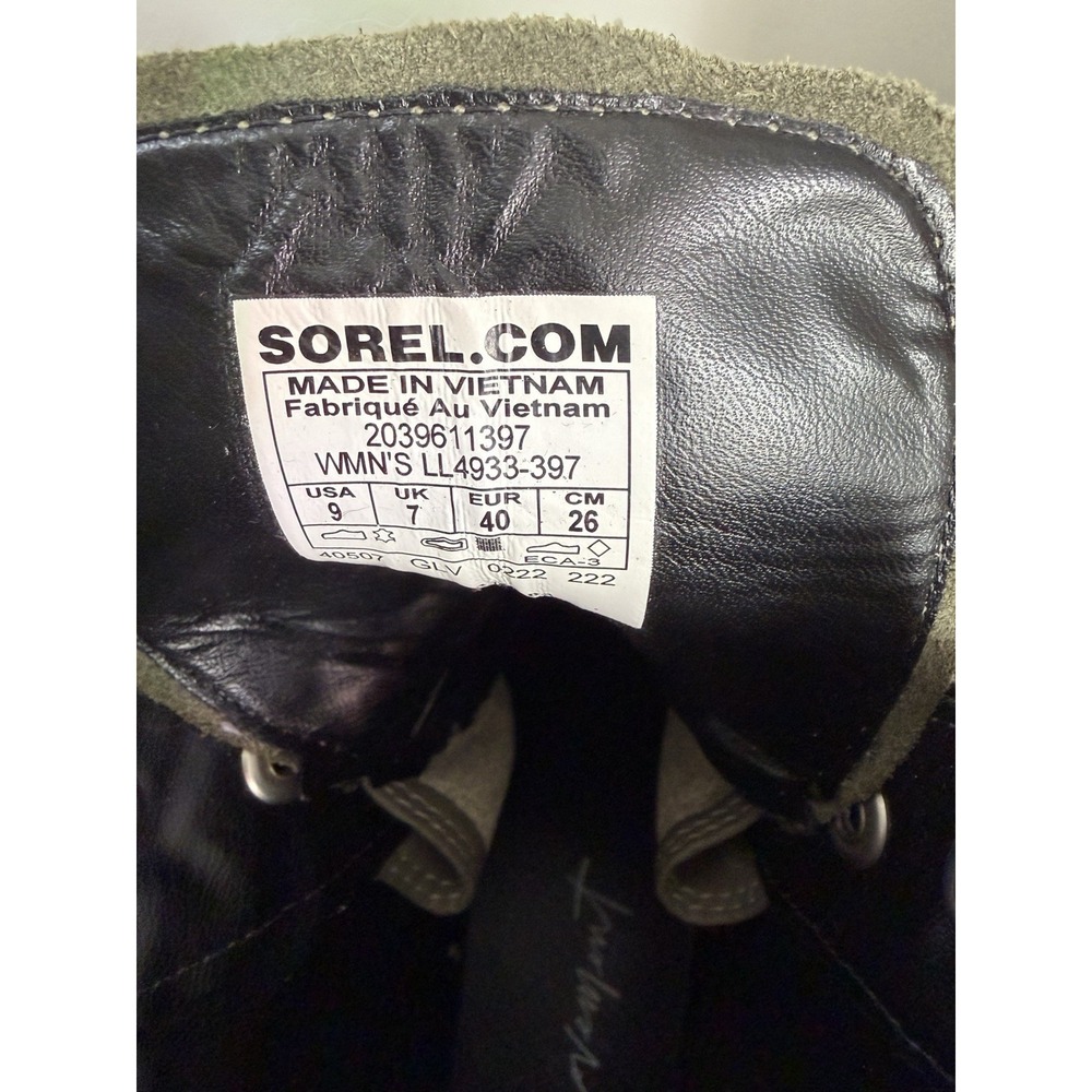 Sorel Kinetic Women's Lace-Up Ankle Bootie Green/Black/Orange Platform US 9 - Picture 4 of 8